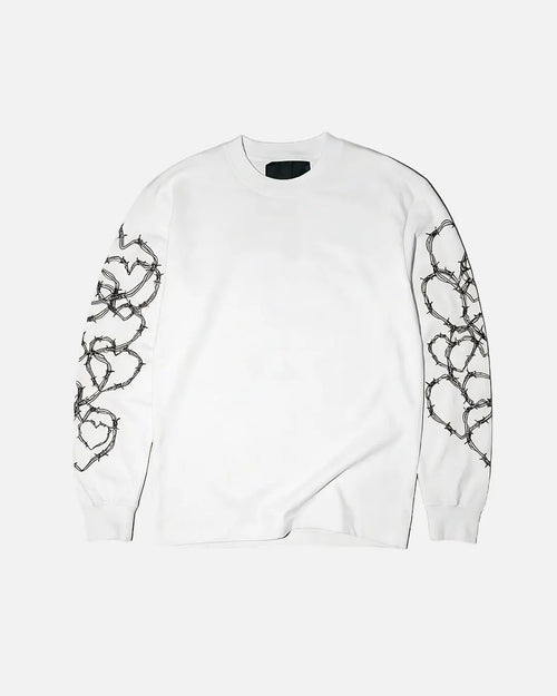 CAN'T BE LABELLED Souvenir Long Sleeve in Flat White — heavyweight cotton, oversized fit, British luxury streetwear