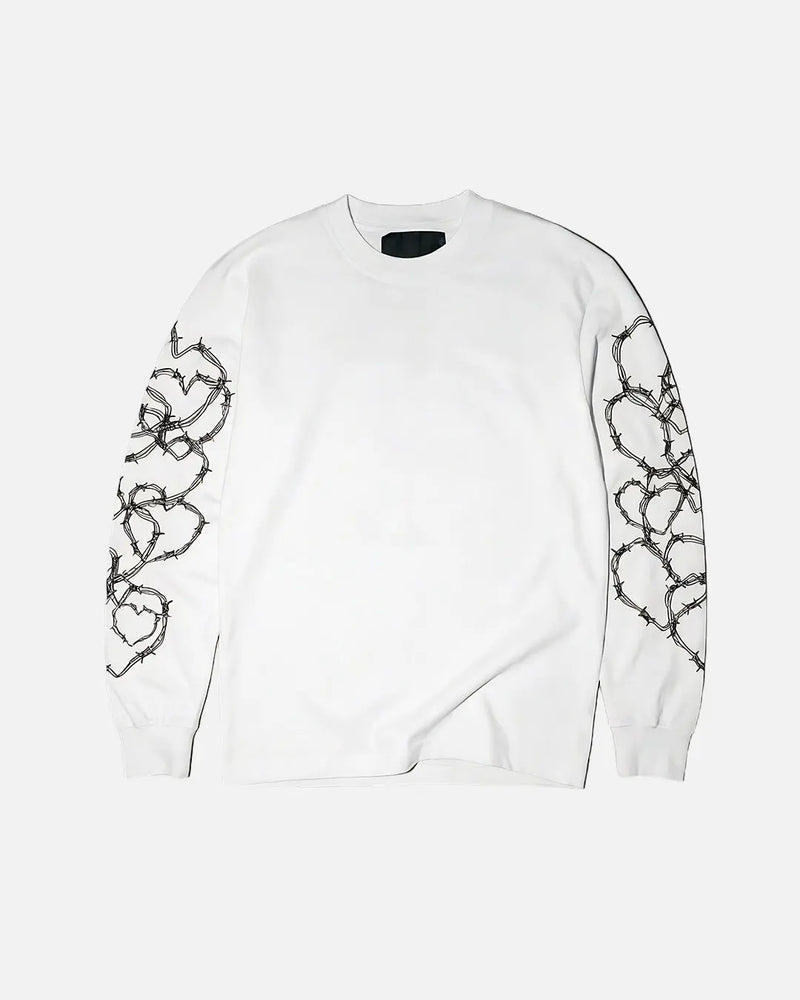 CAN'T BE LABELLED Souvenir Long Sleeve in Flat White — heavyweight cotton, oversized fit, British luxury streetwear