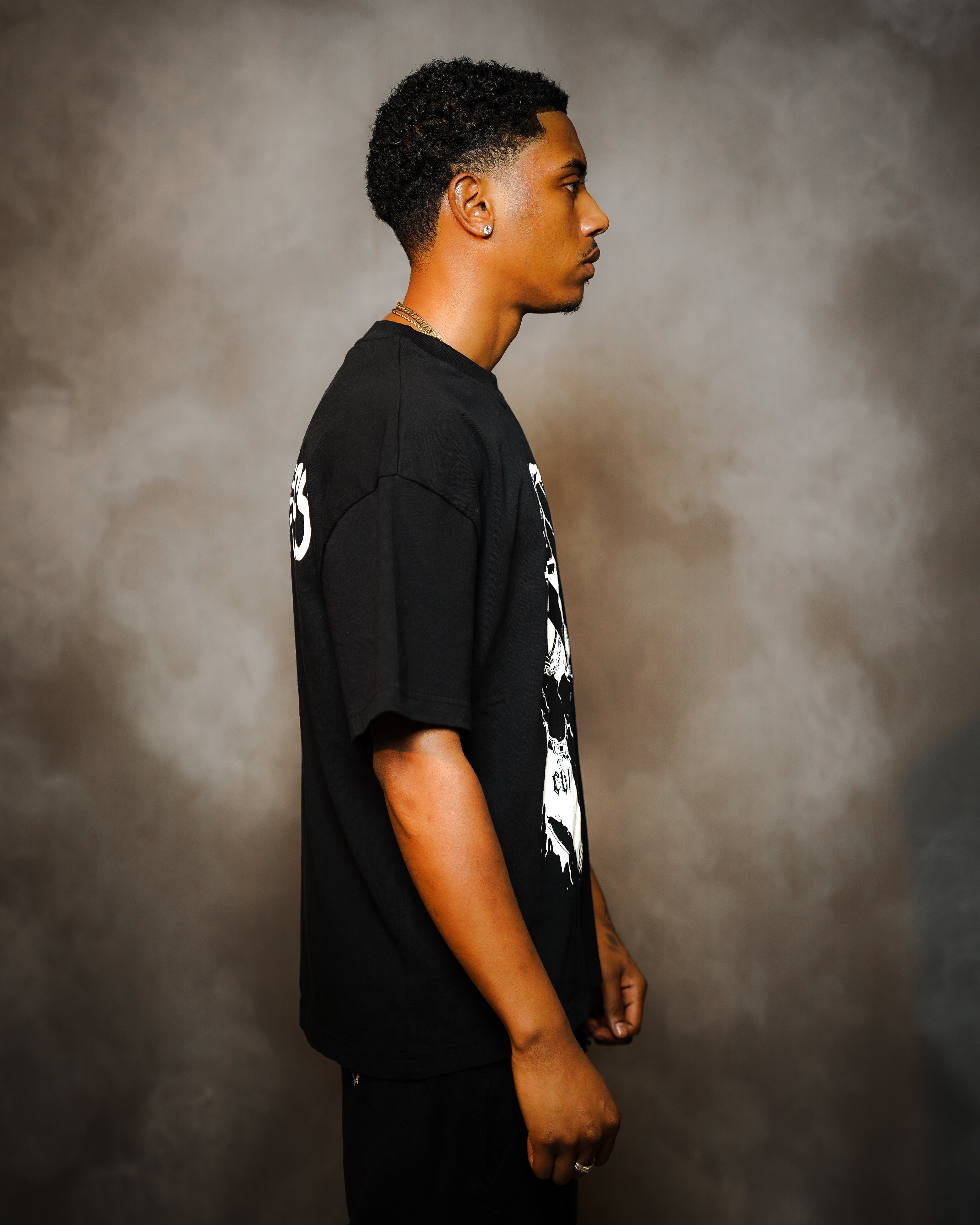 Heartless Tee Jet Black | 220GSM Oversized Graphic Tee | CAN'T BE