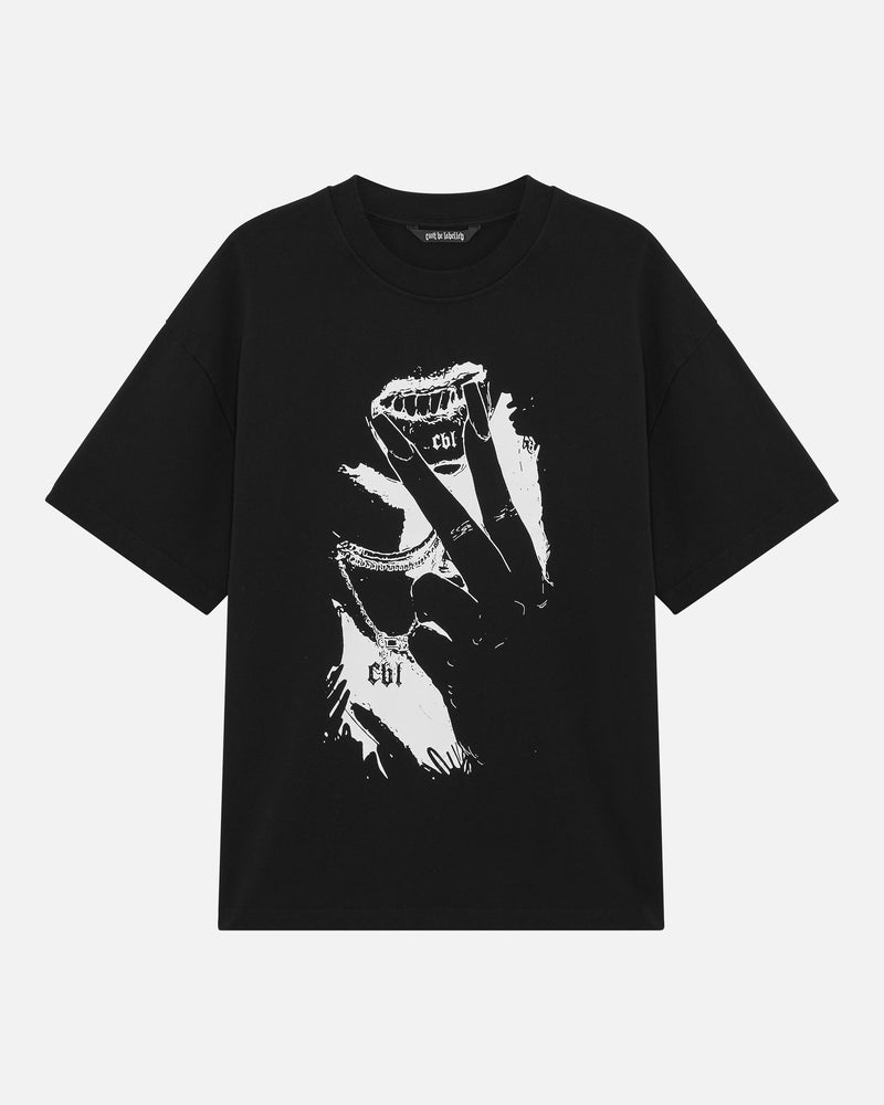 CAN'T BE LABELLED Heartless T-Shirt Jet Black — premium cotton, oversized fit, British luxury streetwear