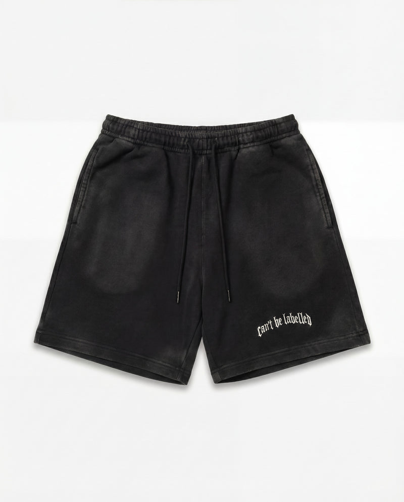 CAN'T BE LABELLED Heavyweight Vintage Shorts — 480gsm cotton, vintage wash, British luxury streetwear