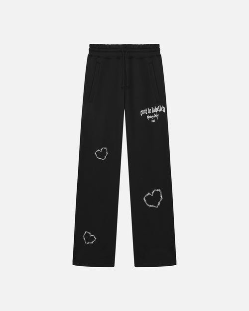 CAN'T BE LABELLED Members Club Sweatpants Jet Black — heavyweight cotton, oversized fit, British luxury streetwear