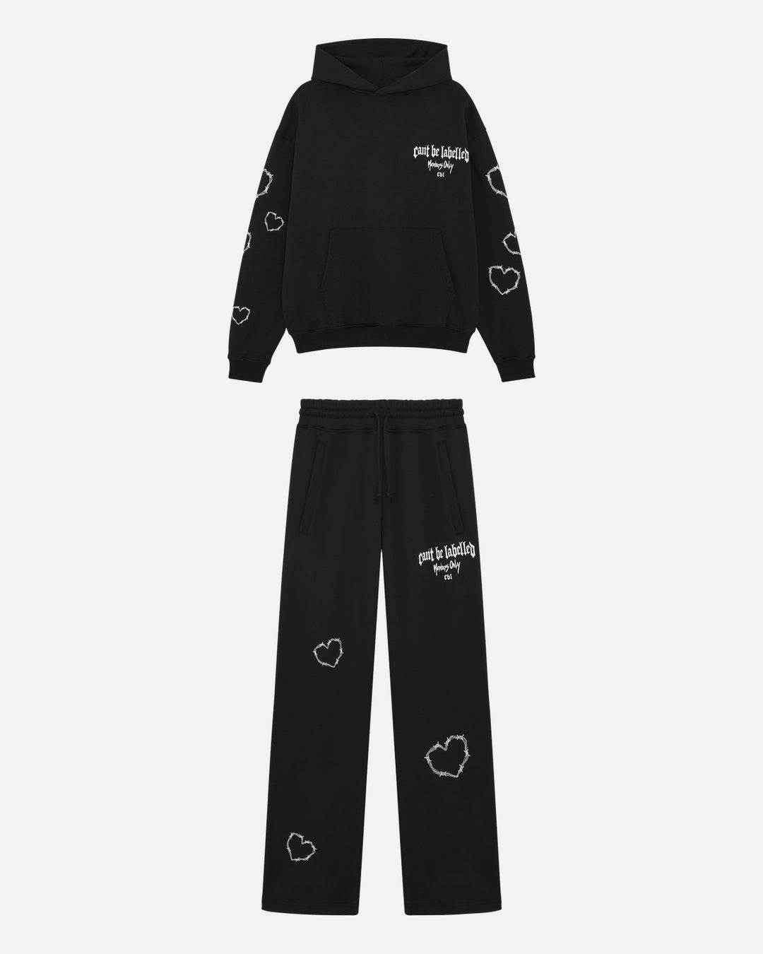CAN'T BE LABELLED Members Club Tracksuit Set — heavyweight cotton hoodie and sweatpants, British luxury streetwear