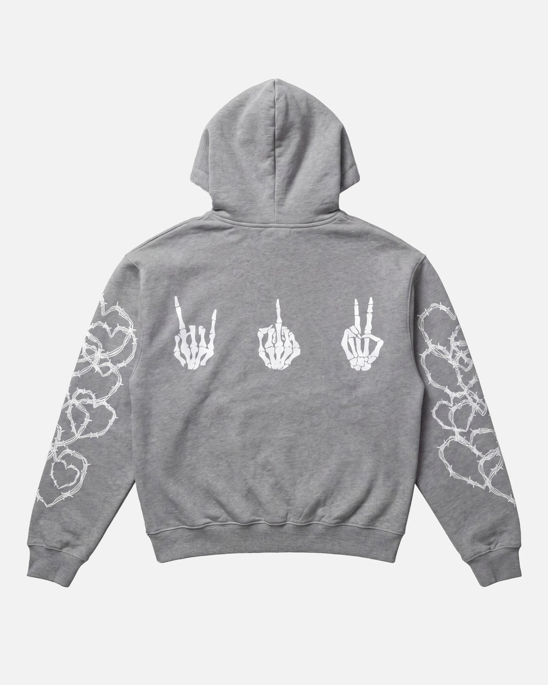 SKELETON SIGNS HOODIE - ASH GREY