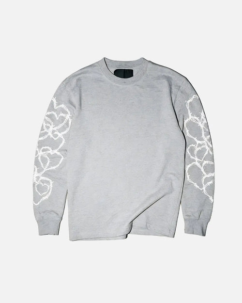 CAN'T BE LABELLED Souvenir Long Sleeve in Ash Grey — heavyweight cotton, oversized fit, British luxury streetwear