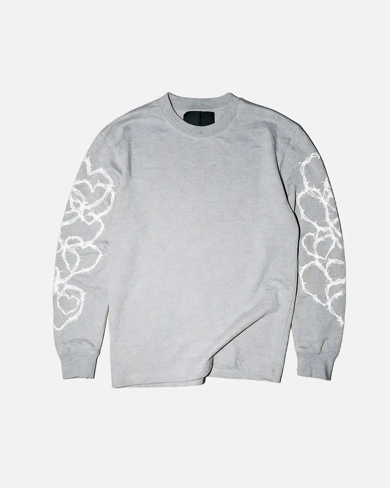 CAN'T BE LABELLED Souvenir Long Sleeve in Ash Grey — heavyweight cotton, oversized fit, British luxury streetwear