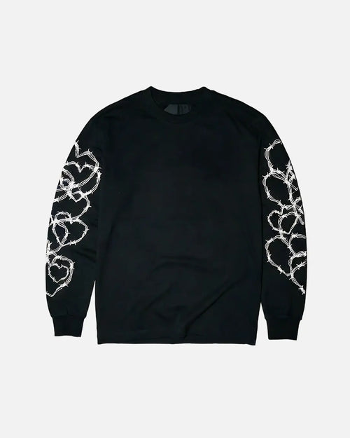 CAN'T BE LABELLED Souvenir Long Sleeve in Jet Black — heavyweight cotton, oversized fit, British luxury streetwear