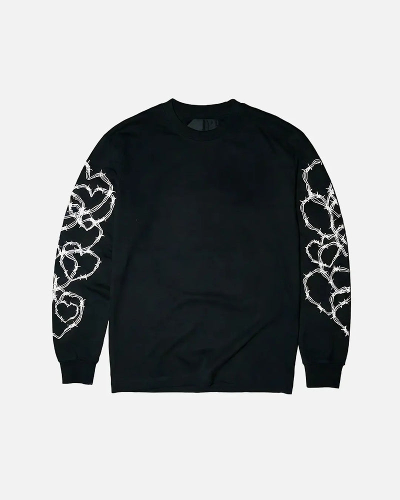 CAN'T BE LABELLED Souvenir Long Sleeve in Jet Black — heavyweight cotton, oversized fit, British luxury streetwear